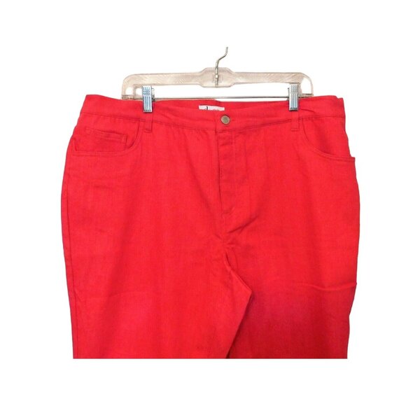 Denim & Co Cropped Pants 18W Avg Pink Light Fuchsia 5 Pocket Casual Cotton Blend - Picture 2 of 6